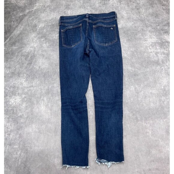 Rag & Bone Jeans Women 27 Blue Fringe Skinny Denim Boho Stretch USA VTG - Picture 11 of 13